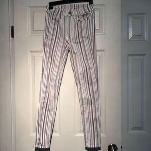 American Eagle Outfitters Striped Skinny Pants - Red, Black, White